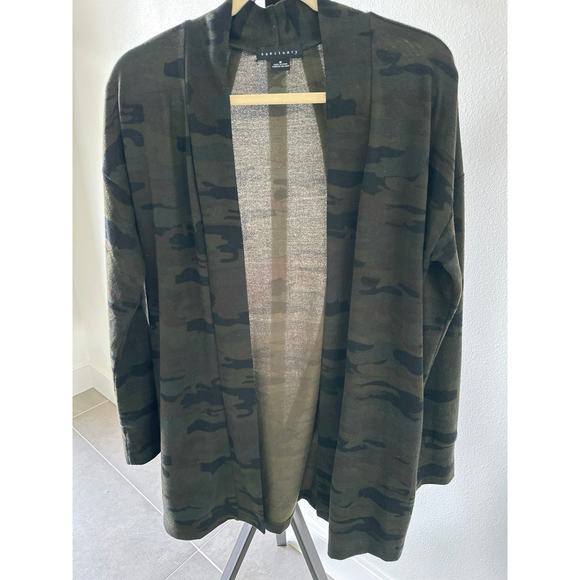 Sanctuary Anthropologie Size Medium Green Camo Long Cardigan Sweater Casual - Picture 1 of 8